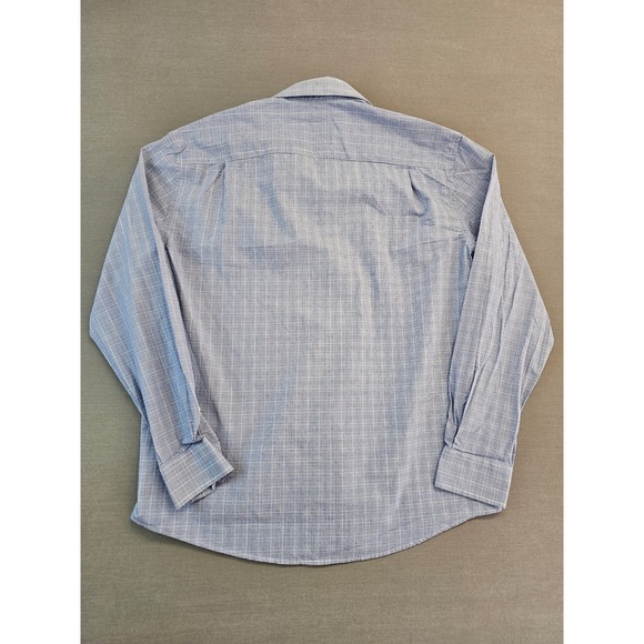 Nautica Mens Blue Plaid Dress Shirt Long Sleeve Collared Button Up Size Large - Picture 6 of 6